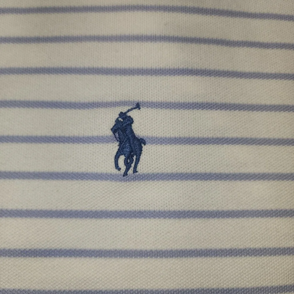 Polo Ralph Lauren Mens 4XLT Big/Tall Striped‎ Short Sleeve Polo Shirt Blue White